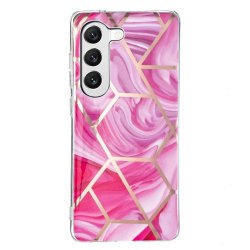 Samsung Galaxy A14 Deksel Marmormønster Rosa Rød