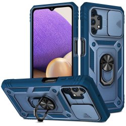 Samsung Galaxy A32 5G Deksel Kamerabeskyttelse Stativfunksjon Blå