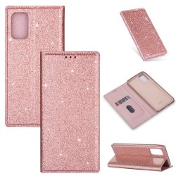 Samsung Galaxy A41 Etui Glitter Rosegull
