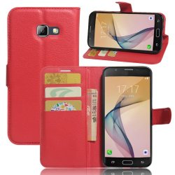 Samsung Galaxy A5 2017 Mobilplånbok Litchi PU-skinn Rød