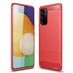 Samsung Galaxy A82 5G Deksel Børstet Karbonfibertekstur Rød