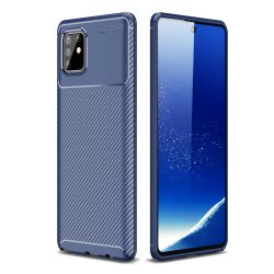 Samsung Galaxy Note 10 Lite Deksel Karbonfibertekstur Blå