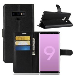 Samsung Galaxy Note 9 Plånboksetui PU-skinn Litchi Svart