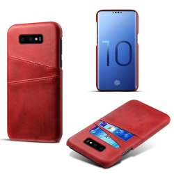 Samsung Galaxy S10E Deksel PU-skinn Kortlomme Rød