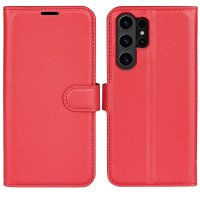 Samsung Galaxy S24 Ultra Etui Litchi Rød
