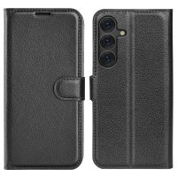 Samsung Galaxy S25 Etui Litchi Svart
