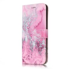 Samsung Galaxy S8 Plånboksetui Motiv Rosa och Grå Lava