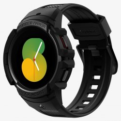 Samsung Galaxy Watch 4/5 44mm Deksel Armbånd Rugged Armor Pro Svart