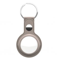 AirTag Holder Leather Beige