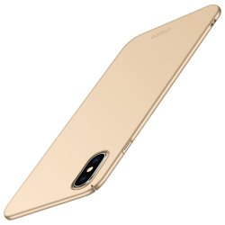 Shield till iPhone Xs Max Deksel Extra Tunt Hardplast Gull