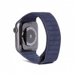 Leather Magnetic Traction Strap Apple Watch 44/45/46mm/Apple Watch Ultra Navy