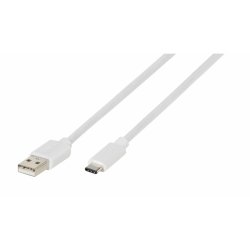 Type C till USB 2.0 Kabel 0.5 Meter Hvit