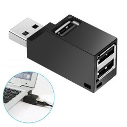 USB-Adapter med 3 USB-portar Svart