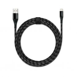 Kabel USB till Lightning Kevlar 1.2m Svart Silver