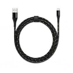 Kabel USB till Lightning Kevlar 1.2m Svart Guld