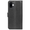 iPhone 16 Etui Litchi Svart