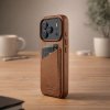 iPhone 17 Pro Deksel Full Leather Wallet Case MagSafe Tan