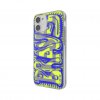 iPhone 12 Mini Deksel Snap Case Clear AOP Blue/Neon Lime