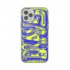 iPhone 12/iPhone 12 Pro Deksel Snap Case Clear AOP Blue/Neon Lime