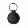 Apple AirTag Holder Real Leather Keychain Case Svart