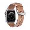 Apple Watch 40/38mm Armbånd Modern Strap Slim Sølv/Natural Leather