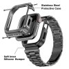 Apple Watch 44mm Armbånd med Deksel Rustfritt stål Grå