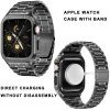 Apple Watch 44mm Armbånd med Deksel Rustfritt stål Grå