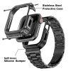 Apple Watch 44mm Armbånd med Deksel Rustfritt stål Svart