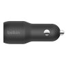 Mobillader til bil BOOST↑CHARGE 24W 2 st USB-A uttag med Lightning-Kabel Svart