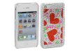 Deksel Till iPhone 4/4S / Diamond Cover/Oransje Hearts
