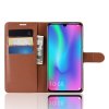 Huawei P Smart 2019 Mobilplånbok Litchi PU-skinn Brun