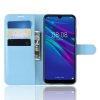 Huawei Y6 2019 Plånboksetui Litchi PU-skinn Blå