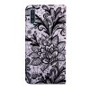 Samsung Galaxy A50 Plånboksetui PU-skinn Motiv Svarta Blommor