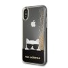 iPhone X/Xs Deksel Hardplast Choupette Gull Glitter Transparent
