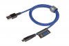 Solid Blue Longlife Kabler 1M USB till Micro-USB Blå
