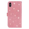 iPhone X/Xs PlånboksEtui Kortlomme Glitter Rosa