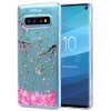 Samsung Galaxy S10 Deksel TPU Gulldetaljer Motiv Fallande Rosa Blad