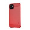 iPhone 11 Deksel TPU Børstet Karbonfibertekstur Rød