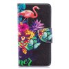 Samsung Galaxy A40 Plånboksetui PU-skinn Motiv Flamingo och Blommor