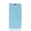 Samsung Galaxy A40 Plånboksetui Litchi PU-skinn Ljusblå