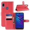 Huawei Y6 2019 Plånboksetui Litchi PU-skinn Rød