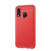 Samsung Galaxy A40 Deksel Børstet Karbonfibertekstur TPU Rød