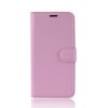 Samsung Galaxy A40 Plånboksetui Litchi PU-skinn Rosa