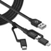 C10I3 Micro USB-Kabler 1.5 m med Type C och Lightning-Adapter Svart