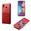Samsung Galaxy A20E Deksel Kortlomme PU-skinn Rød