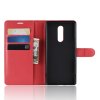 Sony Xperia 1 Plånboksetui Litchi PU-skinn Rød