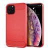 iPhone 11 Pro Deksel TPU Børstet Karbonfibertekstur Rød