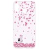 Huawei P30 Lite Deksel TPU Motiv Rosa Blommor och Katt