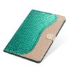 iPad 10.2 Etui Krokodillemønster Glitter Grønn