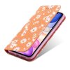 iPhone 11 Etui Glitter Blomstermønster Oransje